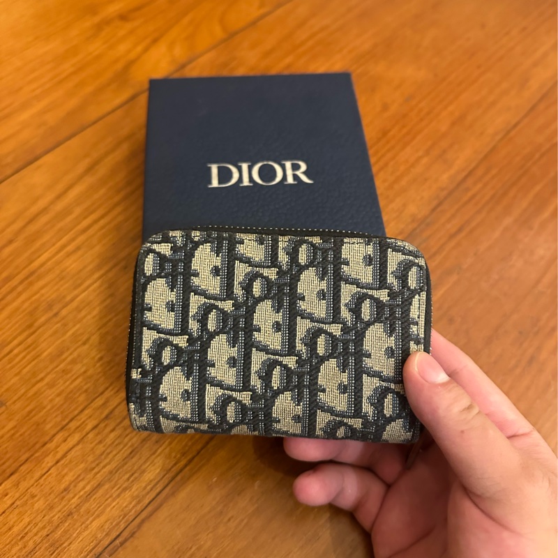 DIOR 藍緹花ㄇ拉零錢卡包-4