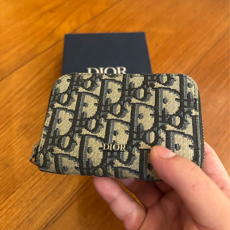 DIOR 藍緹花ㄇ拉零錢卡包-7