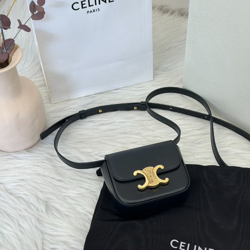 CELINE 凱旋釦Mini box - 黑金-0