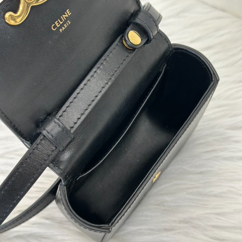 CELINE 凱旋釦Mini box - 黑金-5