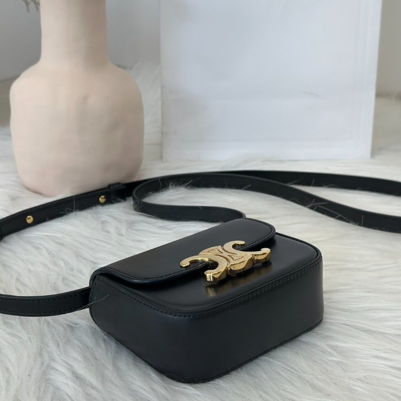 CELINE 凱旋釦Mini box - 黑金-7