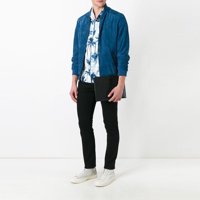 SAINT LAURENT 手拿包 羊皮 鱷魚壓紋 YSL 453249 義大利製 25x35x1-1