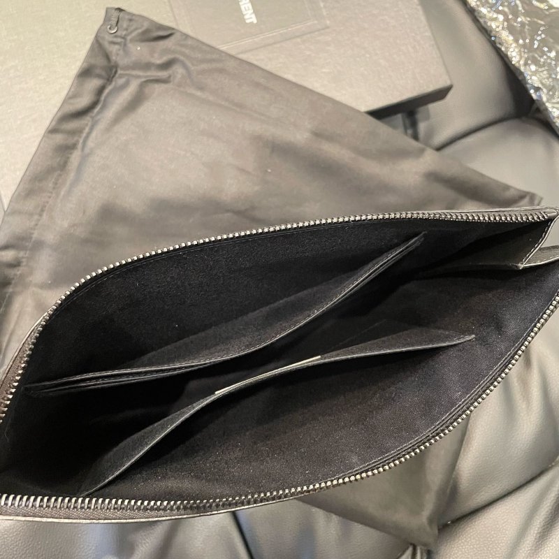 SAINT LAURENT 手拿包 羊皮 鱷魚壓紋 YSL 453249 義大利製 25x35x1-7