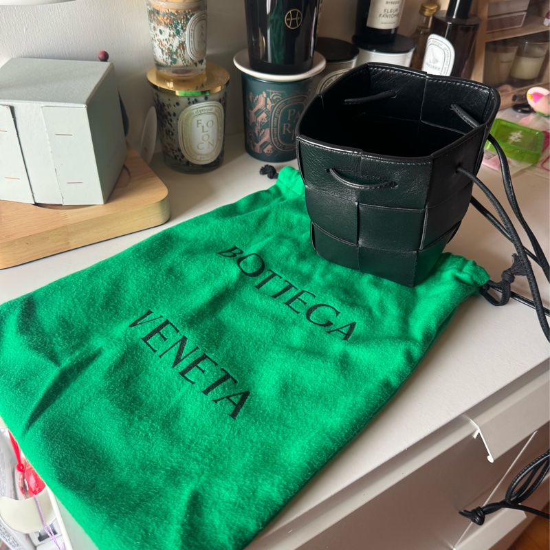 BV 黑色 水桶包 編織包-13