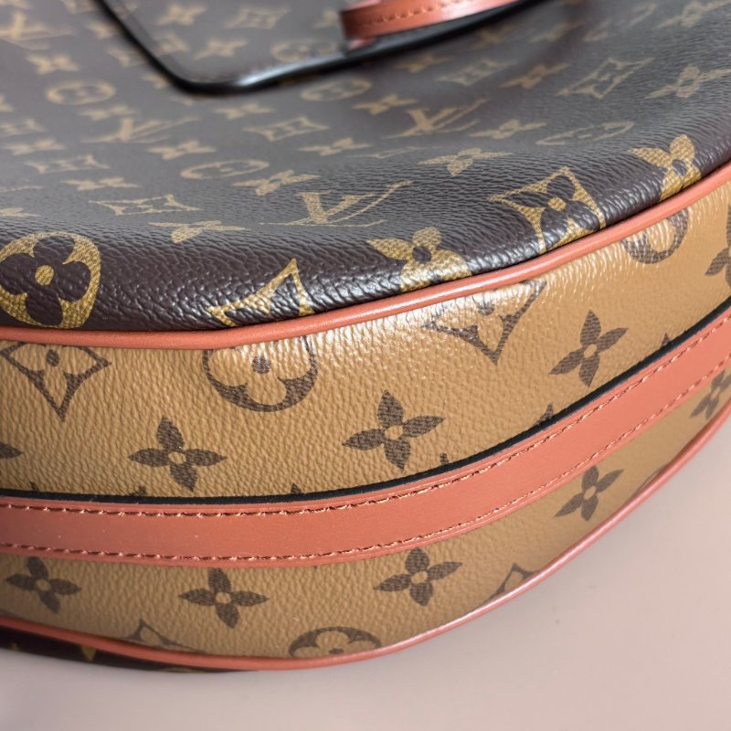 ::LOUIS VUITTON:: LV M46311 Loop Hobo 棕色 拚雙色月亮包 半月包 流浪包-3