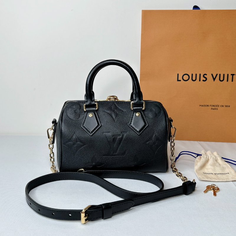 LV 全皮革黑壓紋Speedy 20-1