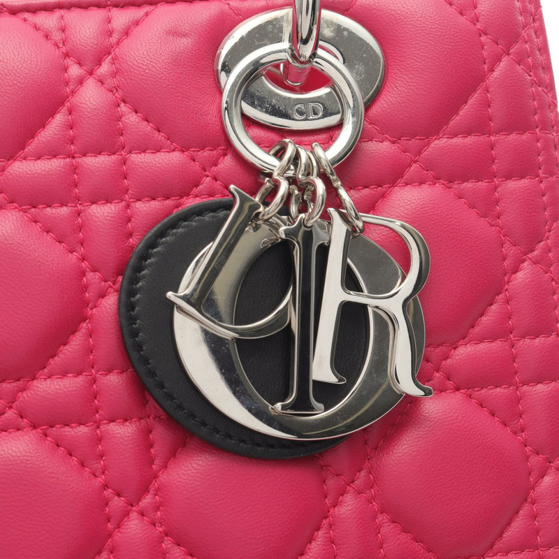 Christian Dior Lady Dior Cannage 單肩托特包 手提包 M0538ONGE 皮革 粉紅色-5