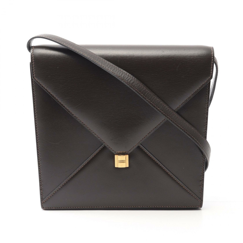 愛馬仕 單肩斜背包 盒形小牛皮 棕色 二手 女款 GHW-0