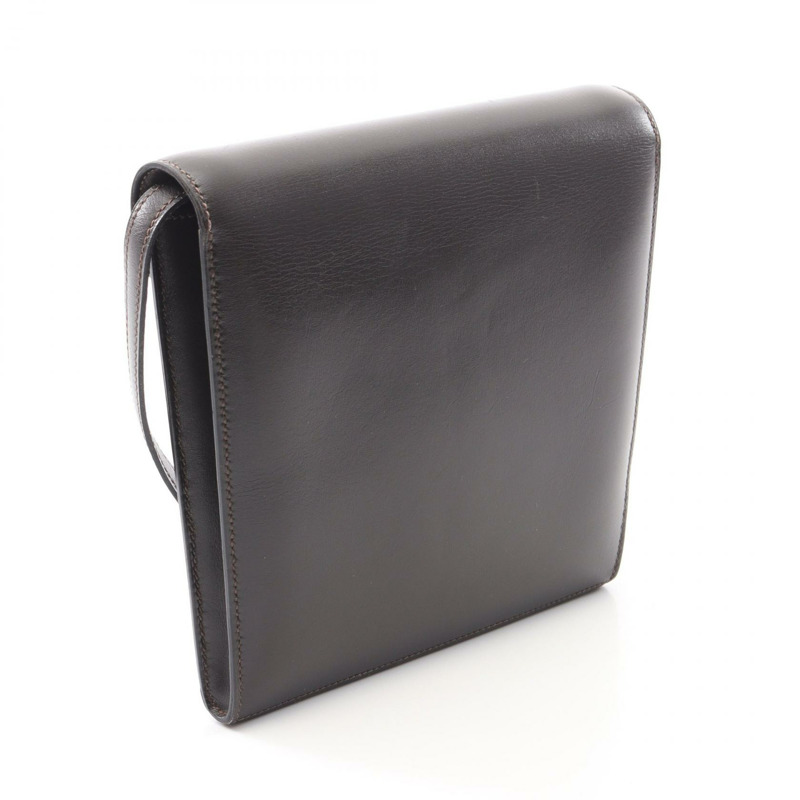 愛馬仕 單肩斜背包 盒形小牛皮 棕色 二手 女款 GHW-1