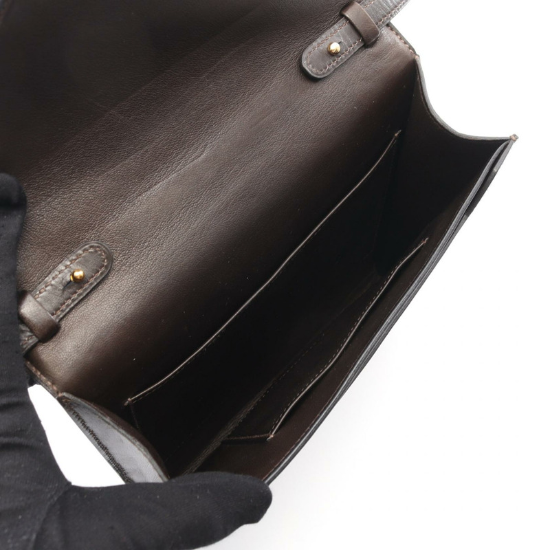 愛馬仕 單肩斜背包 盒形小牛皮 棕色 二手 女款 GHW-2