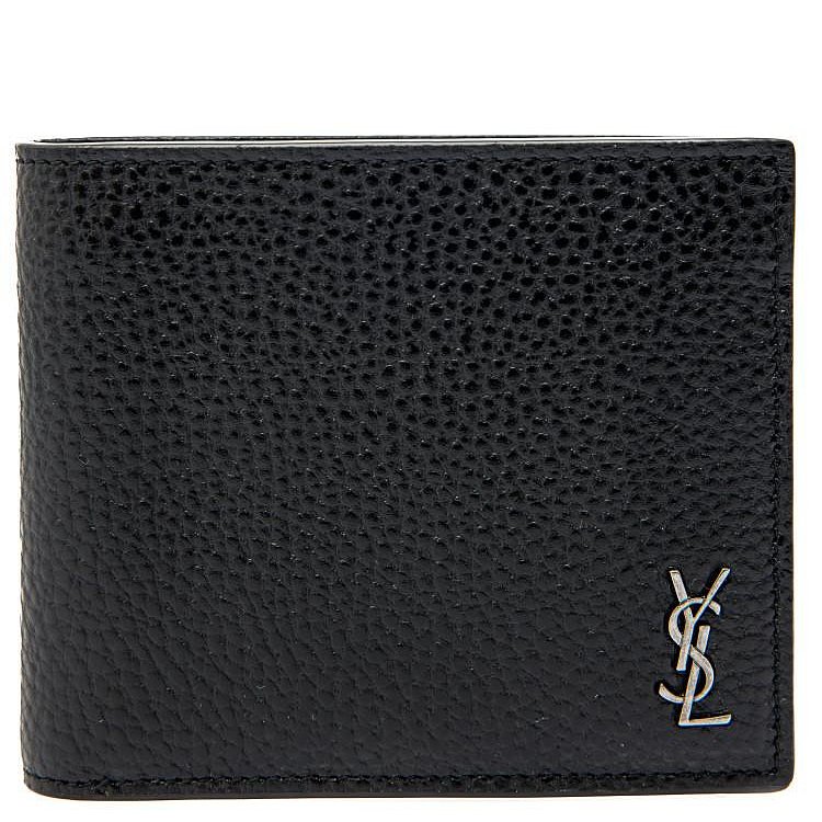 SAINT LAURENT YSL 小牛皮 荔枝紋 短夾 義大利製 現貨 原價18400-2