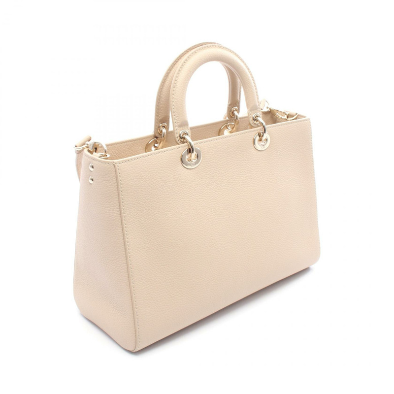 Christian Dior Lady D-Sire 大單肩包 皮革 米色 二手 女士-1