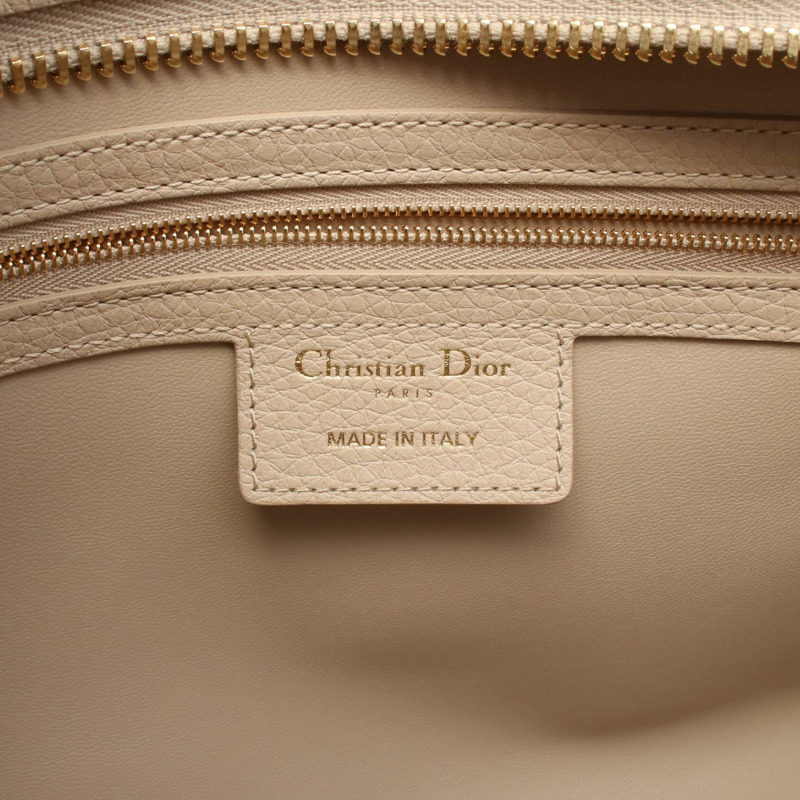 Christian Dior Lady D-Sire 大單肩包 皮革 米色 二手 女士-3