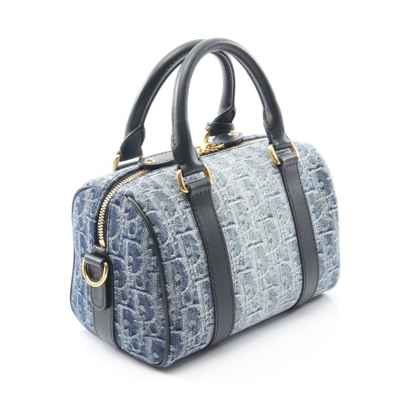 Dior Groove 20 S Oblique 提花肩背包 牛仔布皮革 海軍藍 二手-1