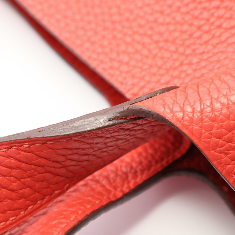 HERMES Picotin Lock PM 手提包 Clemence 皮革 Rouge pivoine 二手 女款 R SHW-6