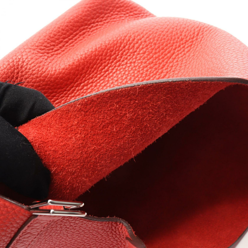 HERMES Picotin Lock PM 手提包 Clemence 皮革 Rouge pivoine 二手 女款 R SHW-7