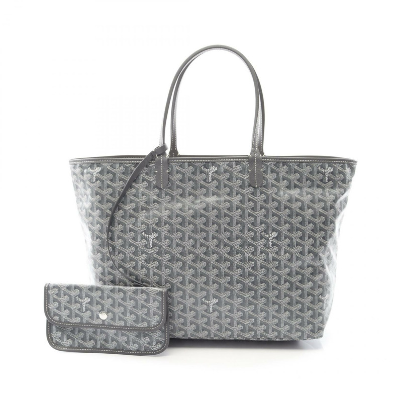 GOYARD Saint Louis PM 手袋 帆布 皮革 灰色 多色 二手 女士-0