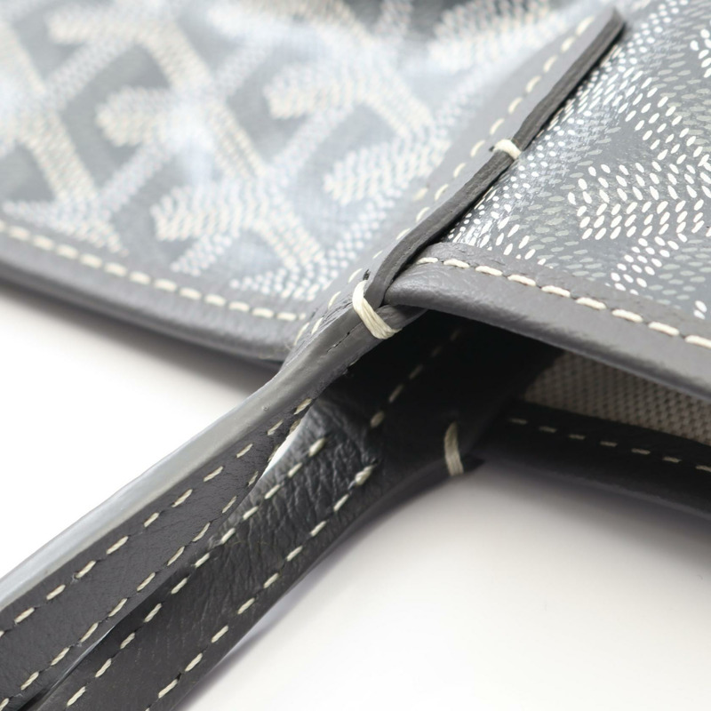 GOYARD Saint Louis PM 手袋 帆布 皮革 灰色 多色 二手 女士-5