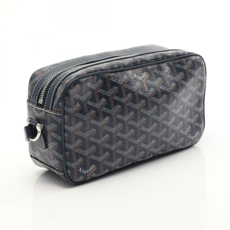 GOYARD Cap Vert PM 單肩斜背包 帆布皮革 海軍藍 二手 女士-1