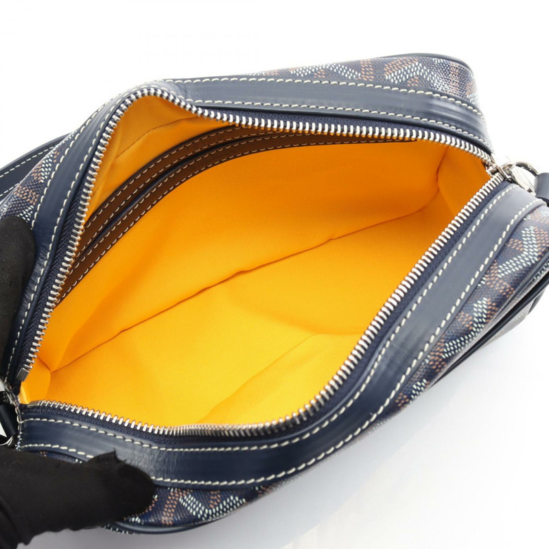 GOYARD Cap Vert PM 單肩斜背包 帆布皮革 海軍藍 二手 女士-2