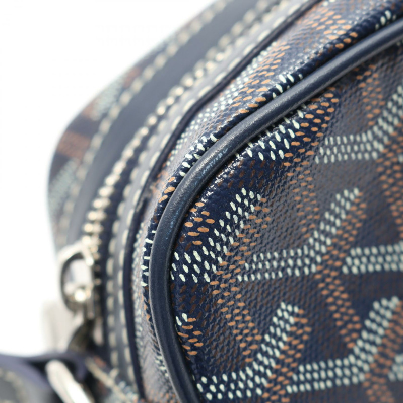 GOYARD Cap Vert PM 單肩斜背包 帆布皮革 海軍藍 二手 女士-4