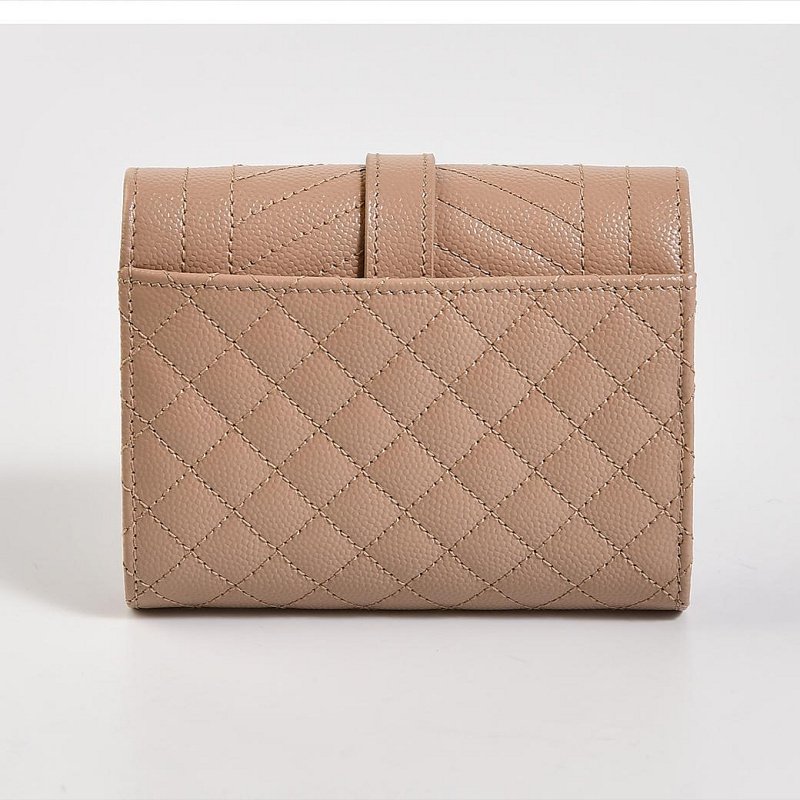 SAINT LAURENT YSL 小牛皮 荔枝紋 信封 卡包 奶茶色義大利製 現貨 原價23200-1