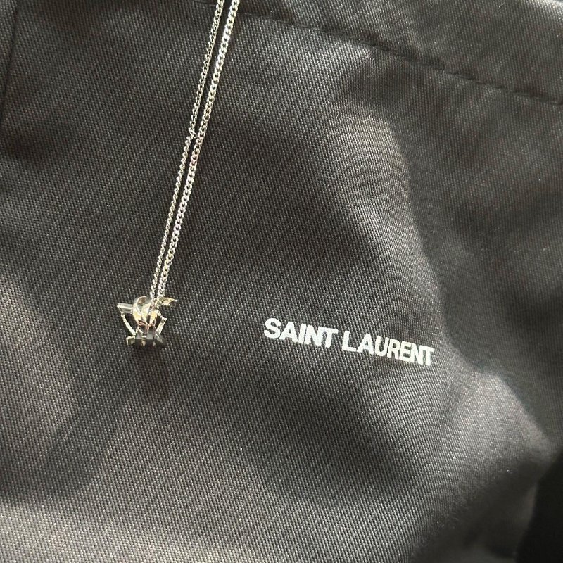 💎Han's house精品服飾💎SAINT LAURENT 聖羅蘭 YSL 金屬 項鏈 義大利製 現貨 原價14000-6