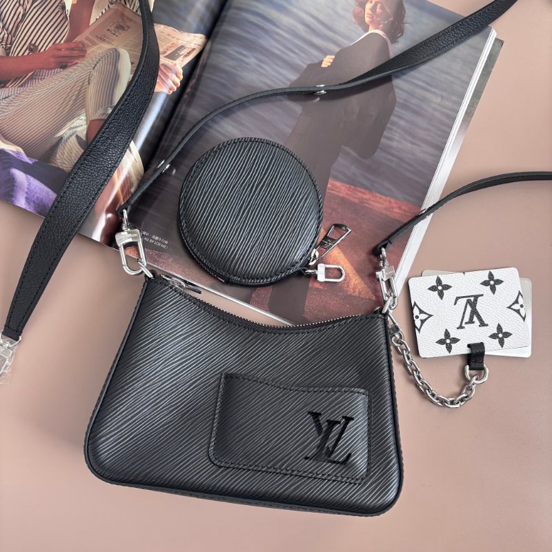 ::LOUIS VUITTON:: LV M20998 Marellini 黑色Epi牛皮二合一小斜背包-0