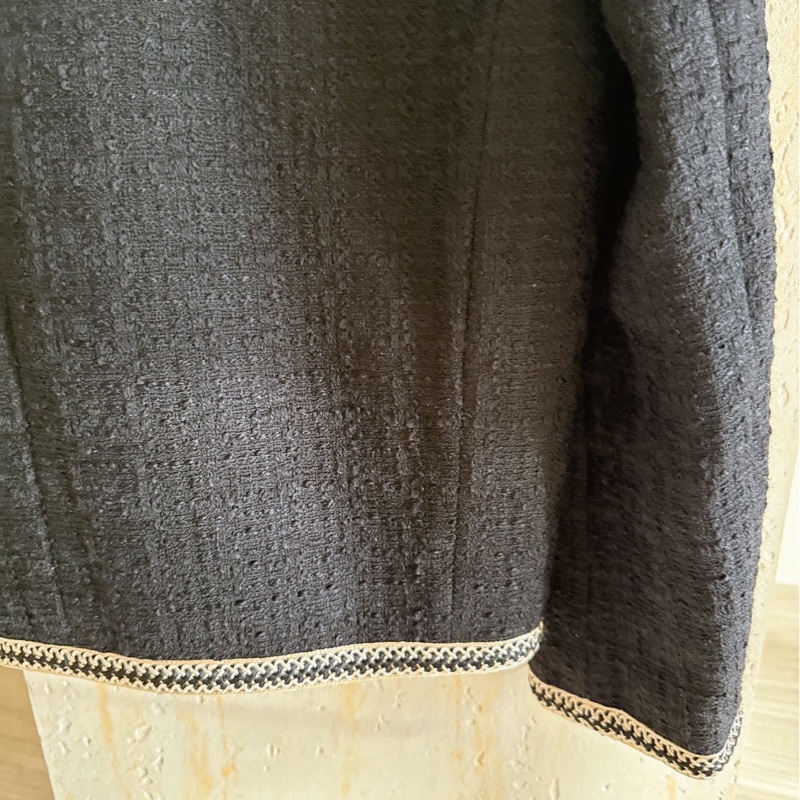 Celine 黑色滾邊小香風羊毛外套 36碼-8