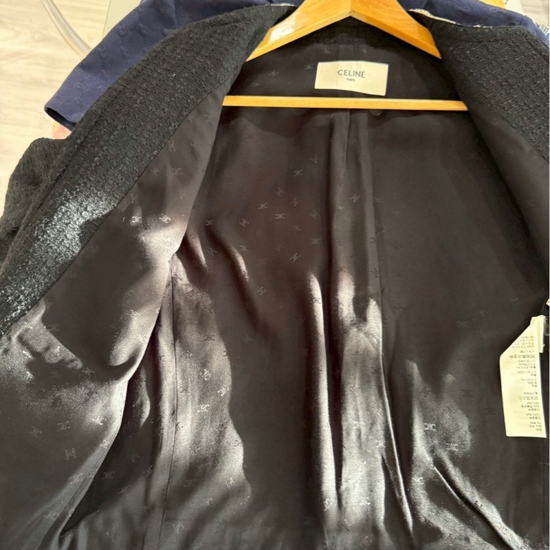 Celine 黑色滾邊小香風羊毛外套 36碼-9