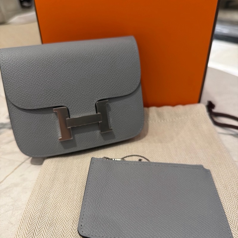 全新Hermes slim新色木偶灰銀扣-0