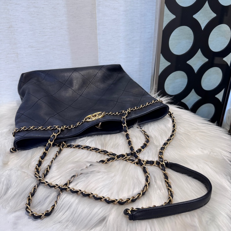 Chanel Tote Bag 黑牛皮手提肩背包-9
