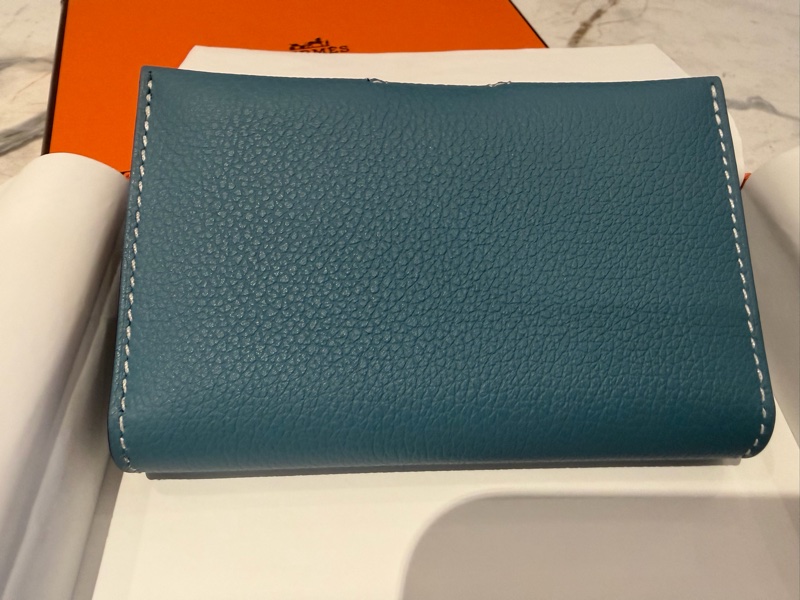 全新Hermes R.M.S 牛仔藍 珐瑯卡包-1