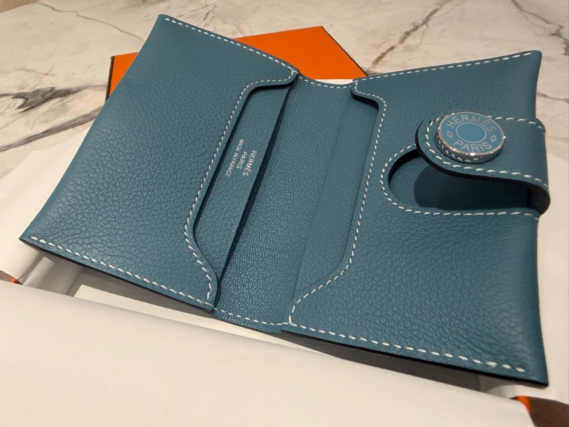 全新Hermes R.M.S 牛仔藍 珐瑯卡包-2