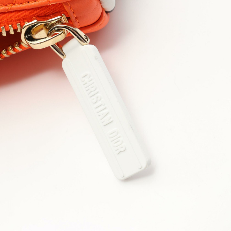 Christian Dior Vibe 小號 Hobo 肩背包 皮革 橘色 白色 二手 女士-5