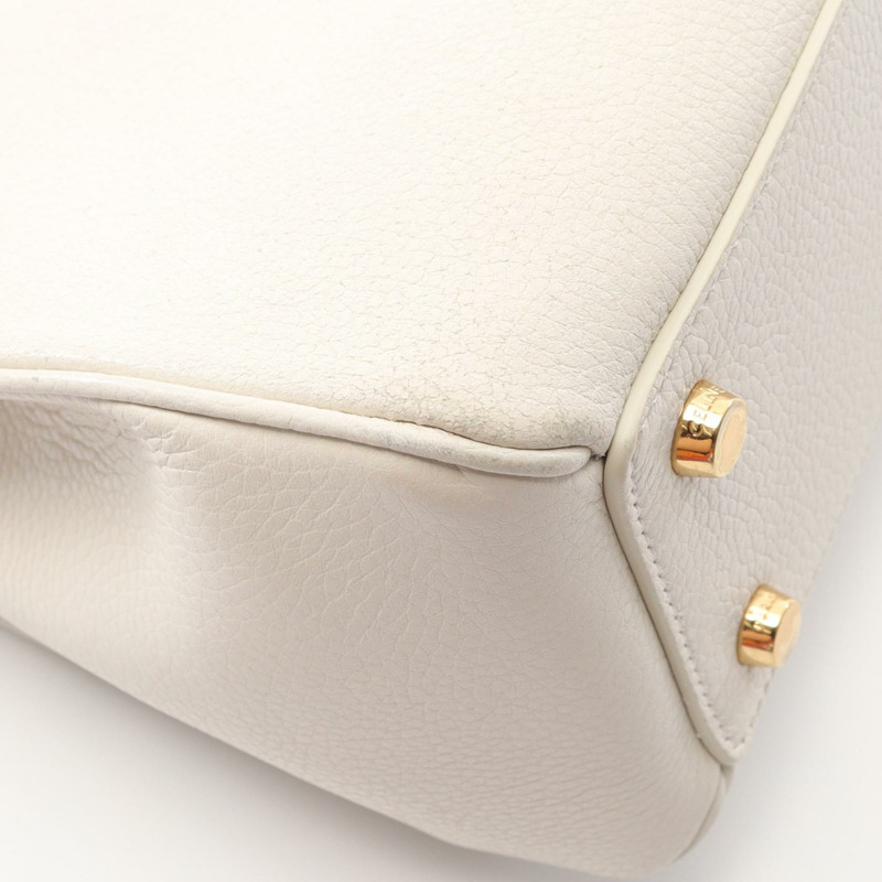CELINE 16 小型單肩手提包 188003BEY 白色皮革 二手 女士-5