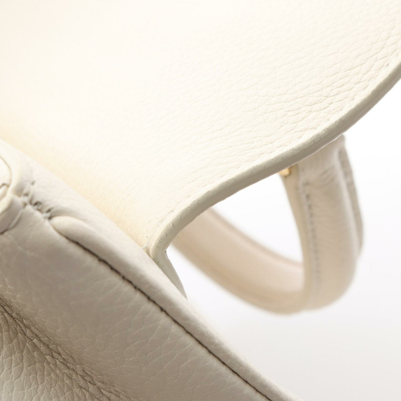 CELINE 16 小型單肩手提包 188003BEY 白色皮革 二手 女士-9