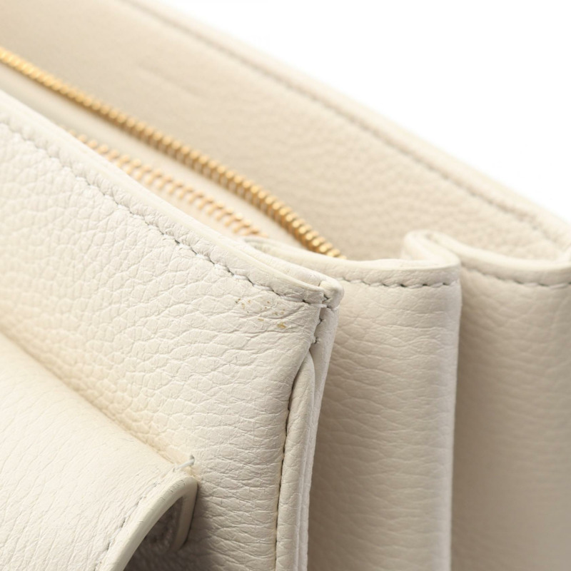 CELINE 16 小型單肩手提包 188003BEY 白色皮革 二手 女士-10