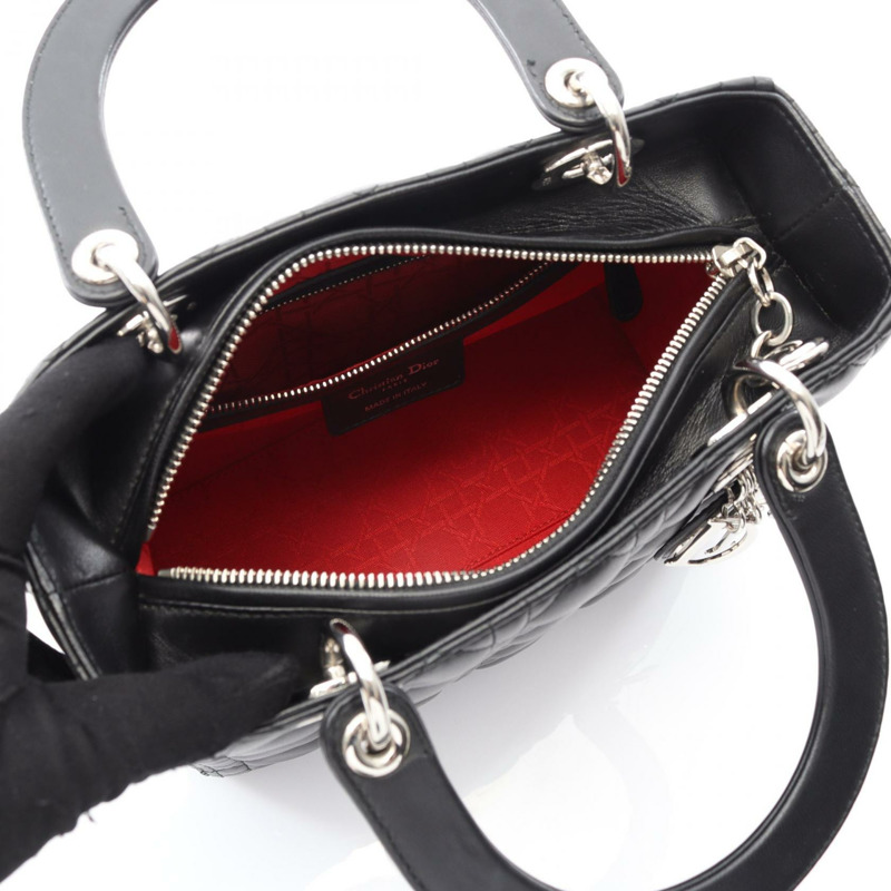 Dior LADY DIOR Cannage 肩背包 M0565BNGE-M900 黑色皮革 二手 女士-2