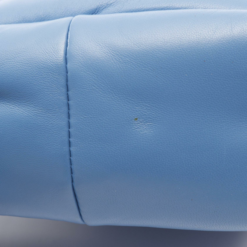 PRADA 加墊單肩斜背包 手提包 1BA359 皮革 藍色 二手 女士 標誌-4