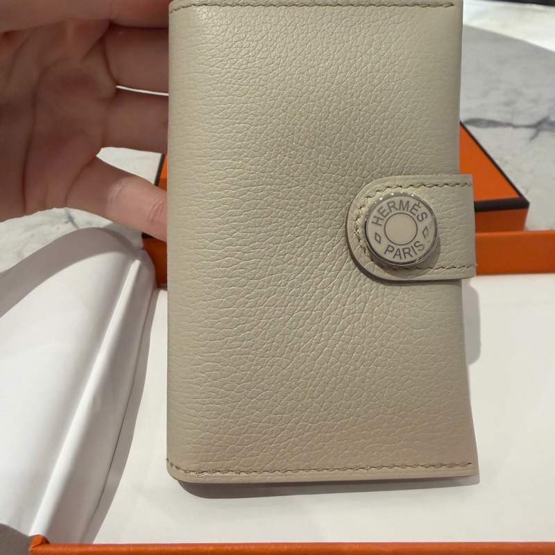 全新Hermes R.M.S冰川白 珐瑯卡包-1