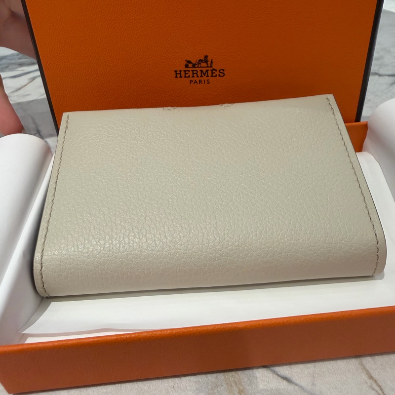 全新Hermes R.M.S冰川白 珐瑯卡包-3