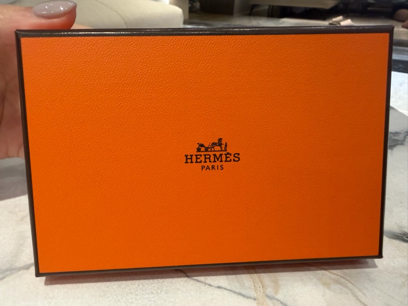 全新Hermes R.M.S冰川白 珐瑯卡包-4