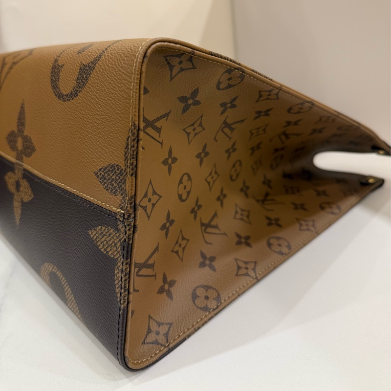 （極新全配）louis vuitton onthego Gm lv雙色拼接帆布托特肩背包-5