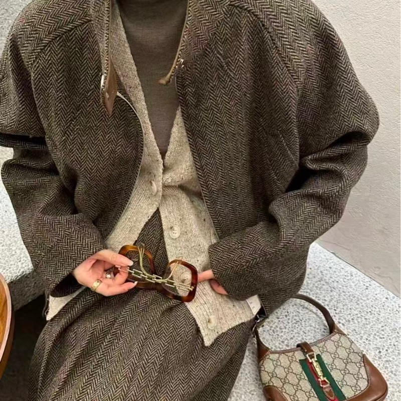 GUCCI/古馳 Jackie 1961金色鎖扣老花滿印可拆卸延長肩帶,尺寸:19*13-9