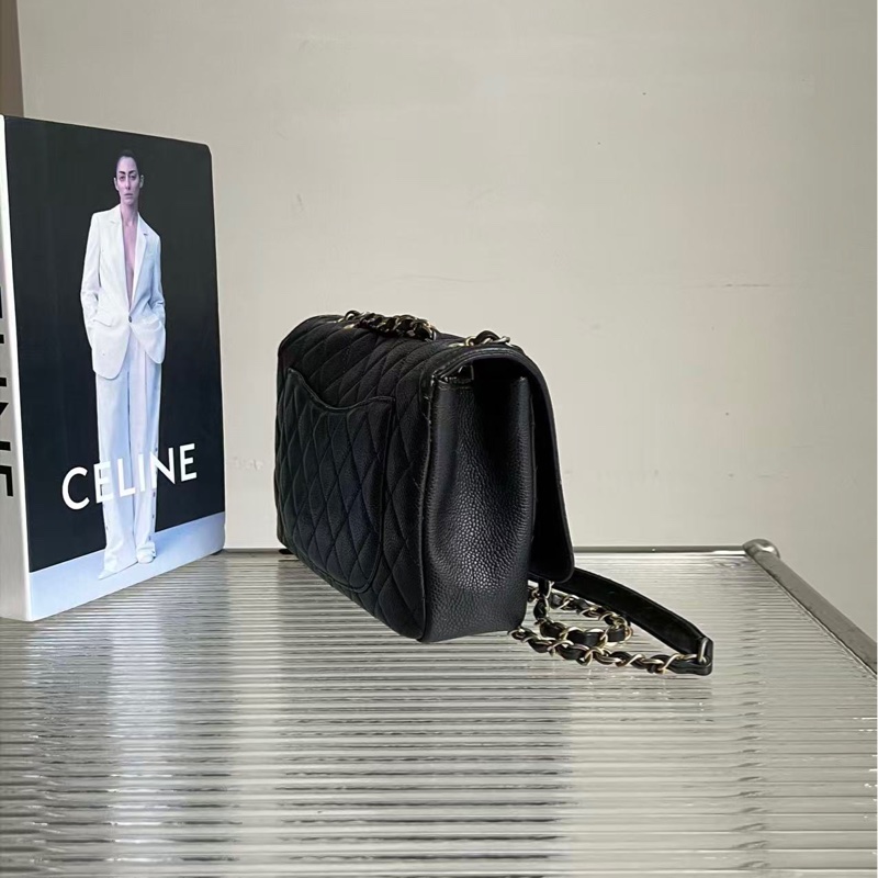 CHANEL/香奈兒 Filigree 鏈條包黑金,23開尺寸:26*7*15cm-2