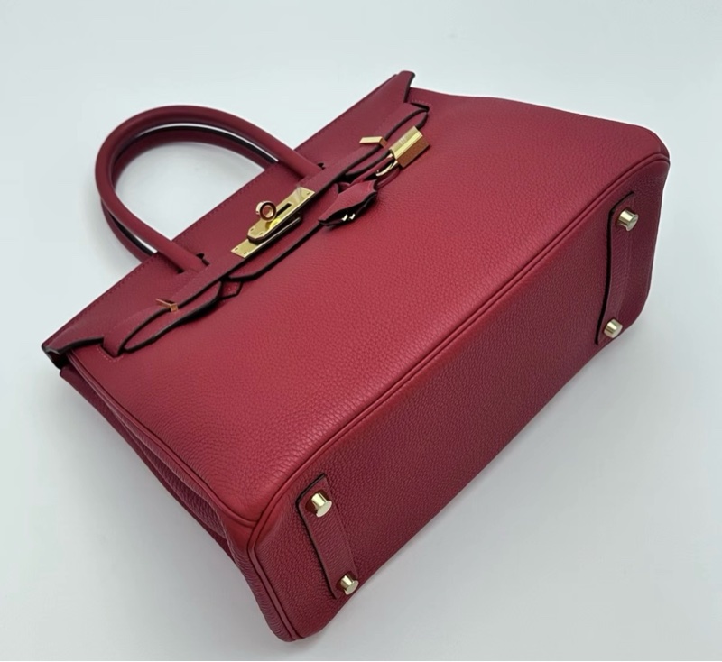 98新🩷HERMES 國旗紅 金扣 birkin 30 Y刻-2