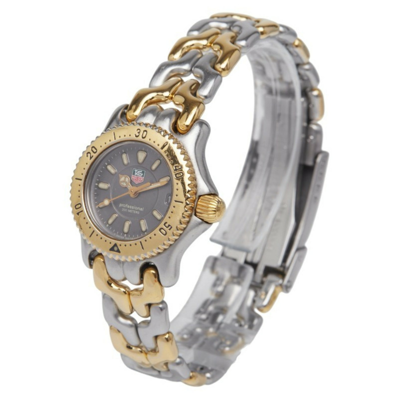 泰格豪雅 Cell 手錶 WG1420-0 石英 灰色錶盤 不鏽鋼 鍍層 女士腕錶 HEUER-1