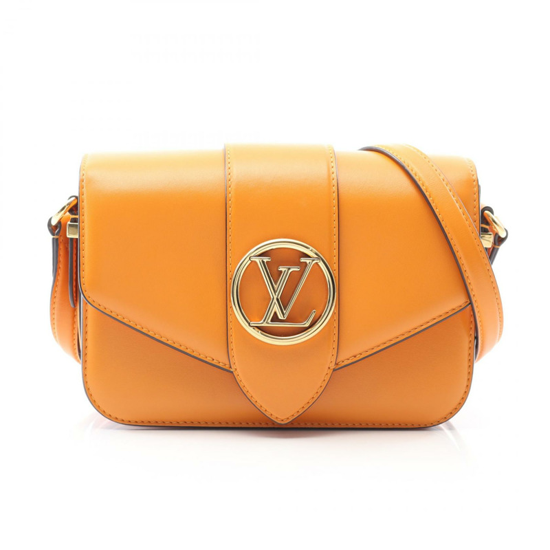 LOUIS VUITTON LV PONT Neuf 單肩斜背包 M55946 皮革橙色二手-0