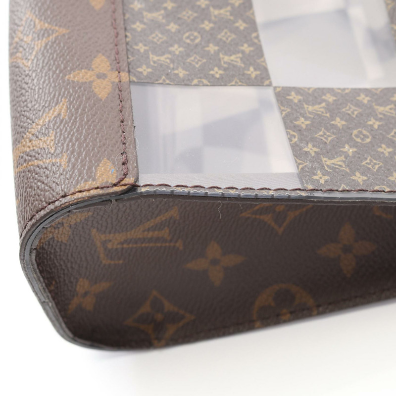 LOUIS VUITTON 直立式手拿包 M81588 Monogram Chess 帆布棕色二手 LV-4